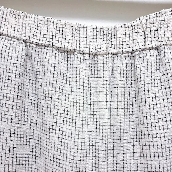 Eileen Fisher White Black Check Linen Tapered Pant Size Large - Picture 2 of 9